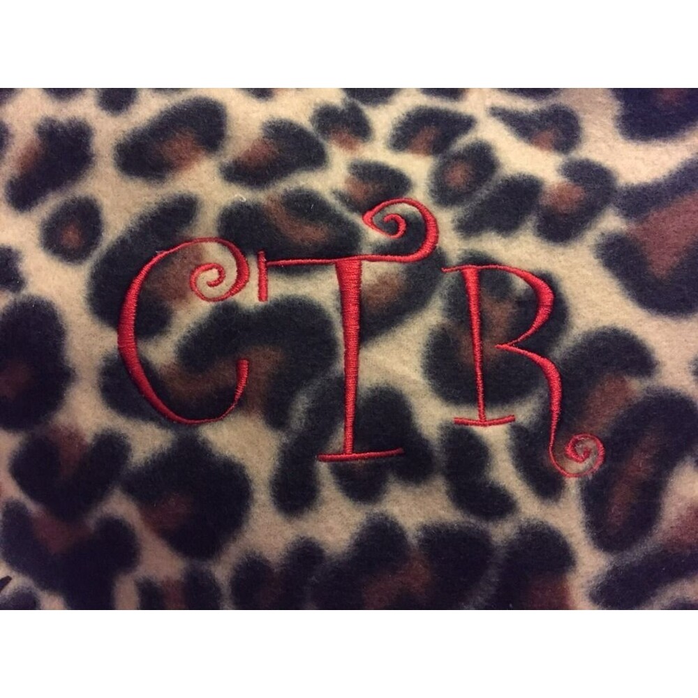 PERSONALIZED LEOPARD BLANKET EMBROIDERED GIFT CAMP BIRTHDAY
